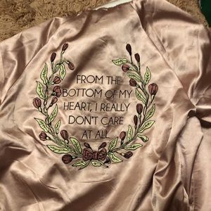 Satin pink bomber jacket